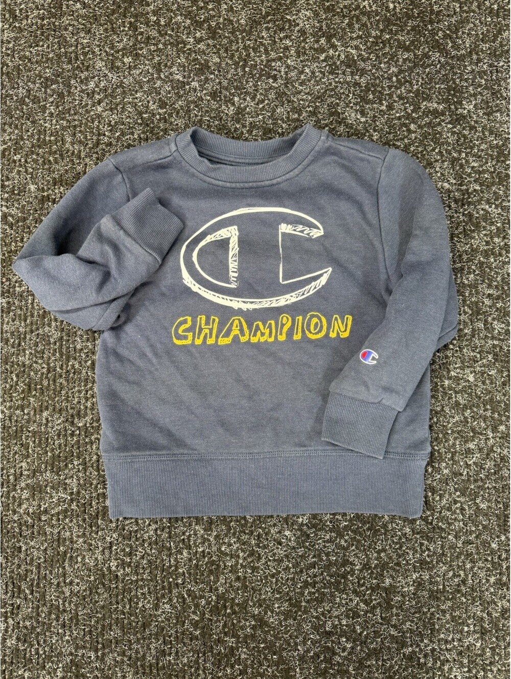 Champion Boys 4T Blue Logo Graphic Crewneck Sweatshirt Pullover